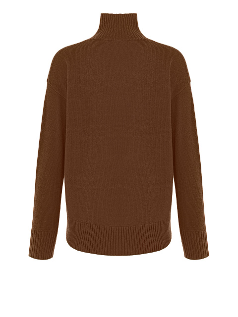 Brown Royal Cashmere Turtleneck Sweater, 3