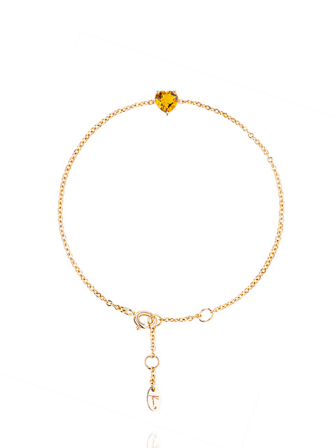 Heart Citrine & White Gold Bracelet , 1