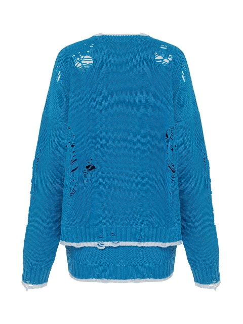Bright Blue Jersey Sweater & Mini Skirt Set, 2 Bright Blue Jersey Sweater & Mini Skirt Set, 2