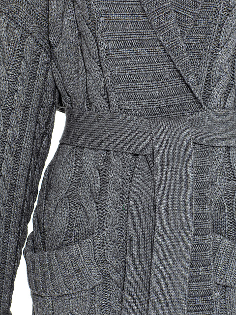 Dark Grey Cashmere & Merino Wool Belted Cardigan, 3 Dark Grey Cashmere & Merino Wool Belted Cardigan, 3