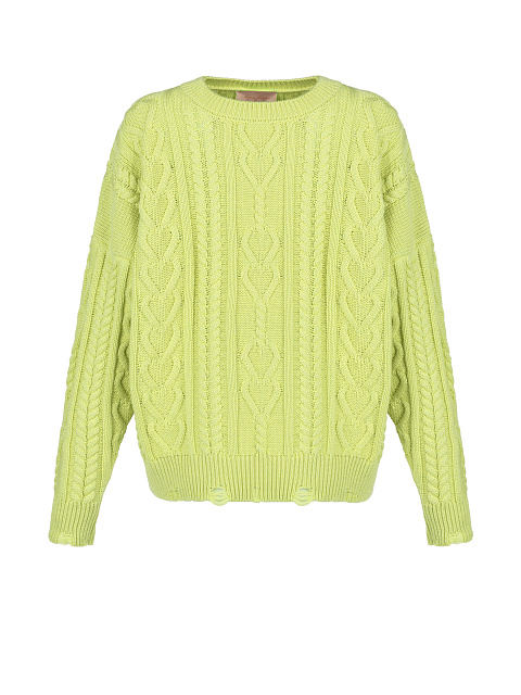 Lime Green Distressed Cable Knit Sweater, 1 Lime Green Distressed Cable Knit Sweater, 1