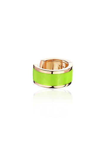 Wide pink gold cuff with Lime-colored enamel, 1