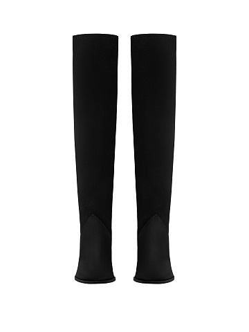 Black Suede Heeled Long Boots, 2