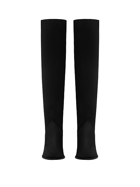 Black Suede Heeled Long Boots, 2