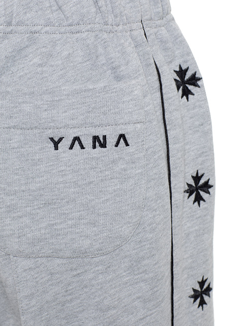 Grey tracksuit with cropped sweatshirt and cornflower embroidery, 5