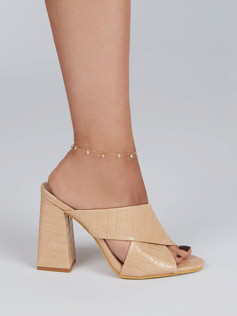 Yellow Silver & Round Shaped Cubic Zirkonia Anklet, 2