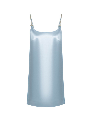 Light blue satin mini dress, 1