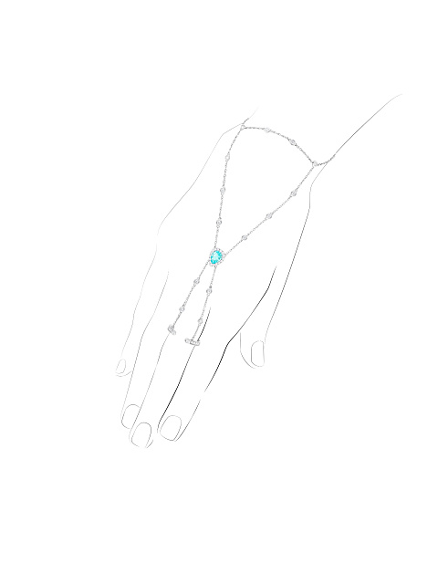 White gold slave bracelet with Paraiba tourmaline, 1