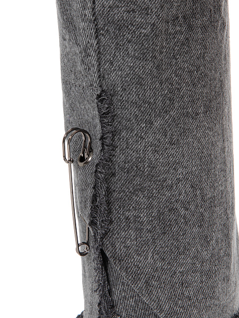 Grey Washed Denim Bolero Jacket, 4