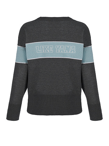 Grey & Blue Bad Girls Club Sweater, 2