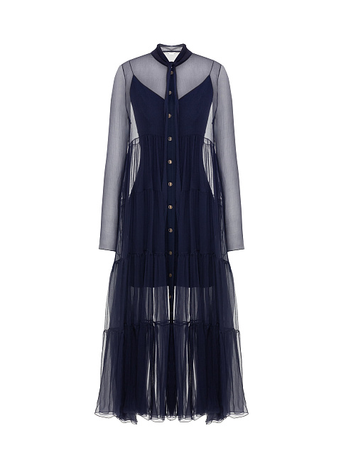 Blue chiffon midi dress, 1 Blue chiffon midi dress, 1