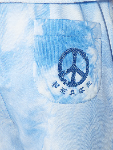 White & Blue Tie Dye Jersey Set With Cropped Sweatshirt, 4 White & Blue Tie Dye Jersey Set With Cropped Sweatshirt, 4