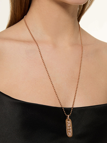 “Faith” pink gold pendant necklace, 2