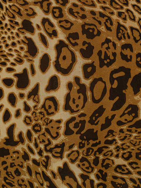 Leopard Printed Chiffon Midi Dress, 3