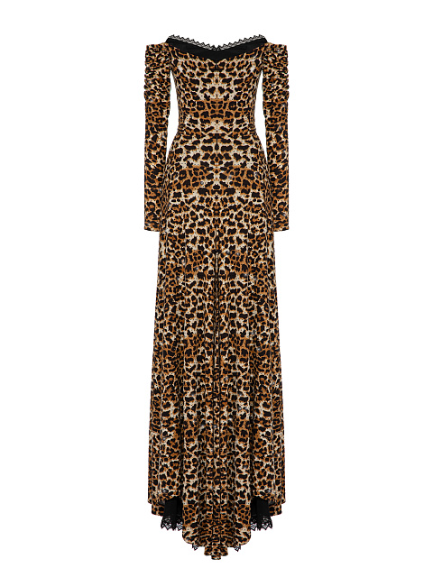 Leopard Lace Trim Maxi Dress, 2 Leopard Lace Trim Maxi Dress, 2