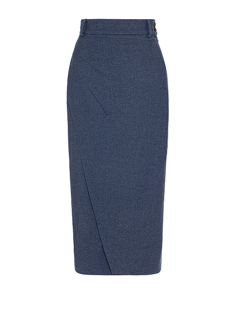 Blue Wool Midi Skirt Suit, 4 Blue Wool Midi Skirt Suit, 4