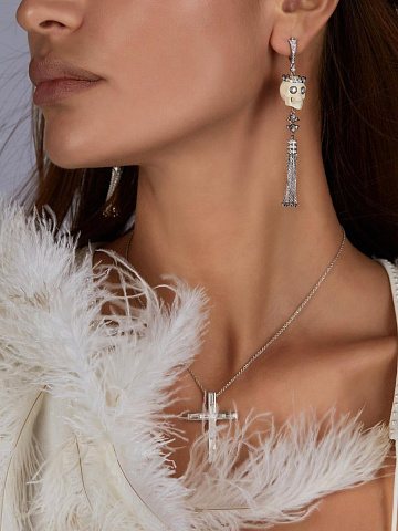 White Gold & Diamonds Cross Necklace, 2