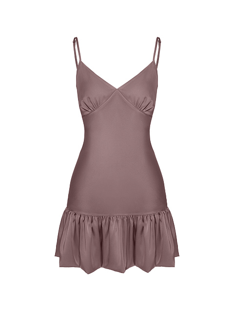 Brown Ruffle Mini Dress, 1 Brown Ruffle Mini Dress, 1