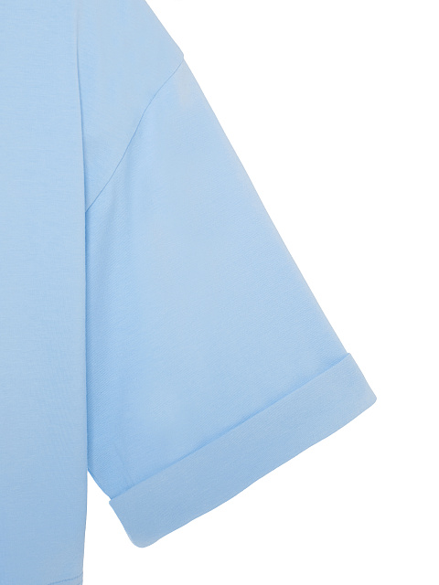 Light Blue Cotton Cropped T-shirt, 3 Light Blue Cotton Cropped T-shirt, 3
