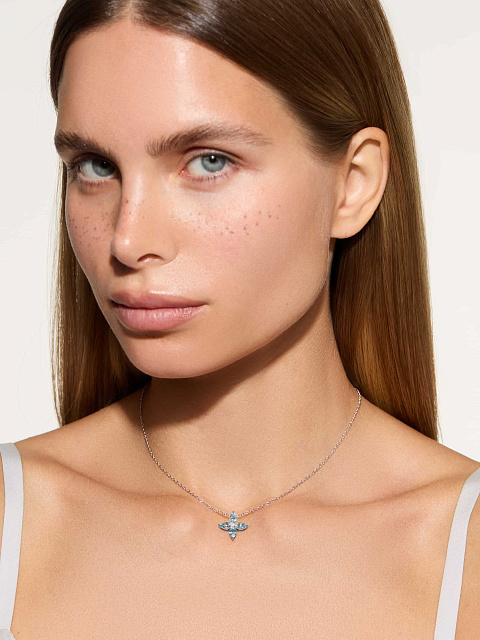 Aquamarine, Diamond & White Gold Necklace, 2