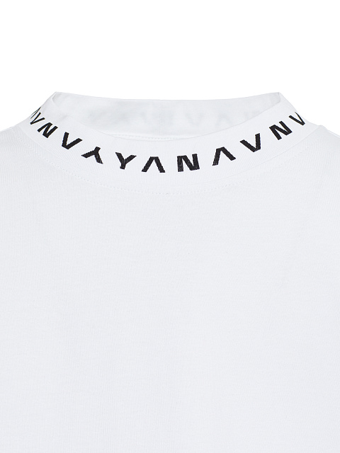 Men's White Neck Print Cotton T-shirt, 3