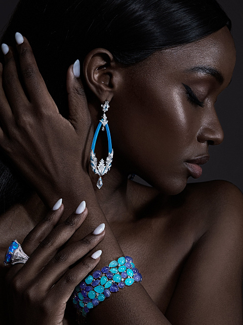 White Gold, Paraiba Tourmaline, Diamonds & Tanzanite Bracelet, 4