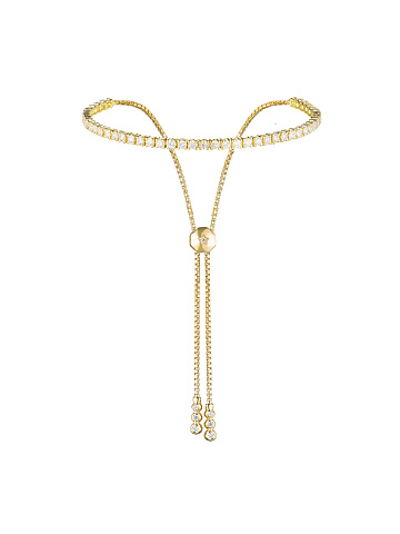 Yellow gold bracelet with round diamonds, 1