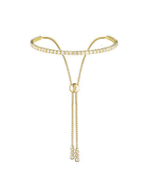 Yellow gold bracelet with round diamonds, 1