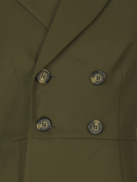 Khaki Green Double-Breasted Peplum Pantsuit, 5 Khaki Green Double-Breasted Peplum Pantsuit, 5