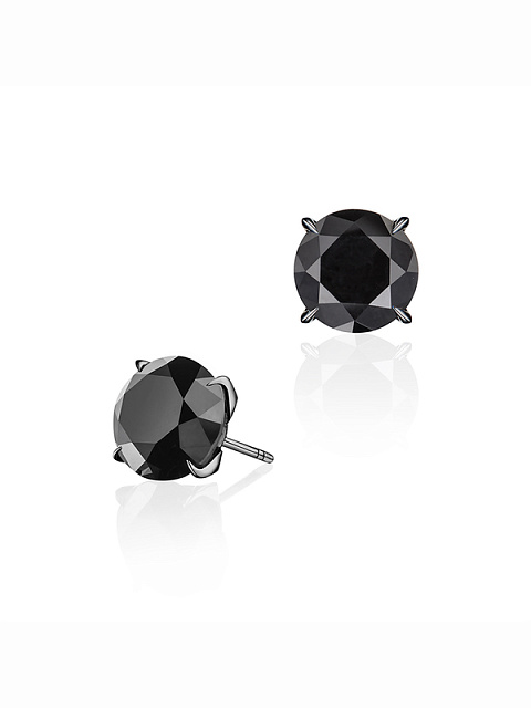 Black Gold & Diamond Earrings, 1