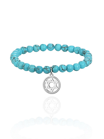 Silver & Turquoise Beaded Bracelet, 1