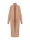 Пальто вязанное кашемир бежево-персиковое