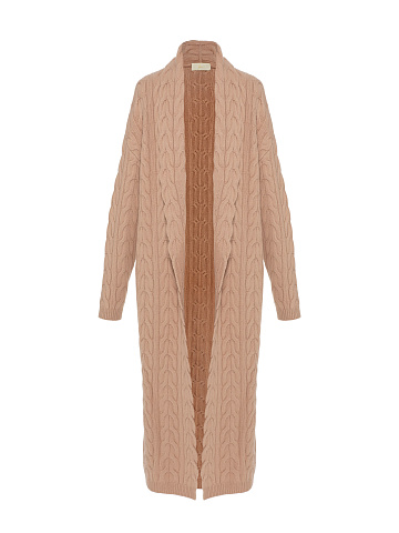 Beige Knitted Cashmere Coat , 1