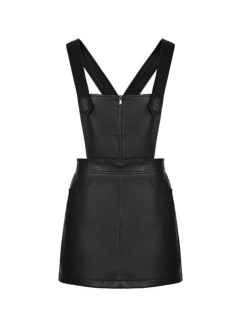 Black Faux Leather Suspender Skirt, 1 Black Faux Leather Suspender Skirt, 1