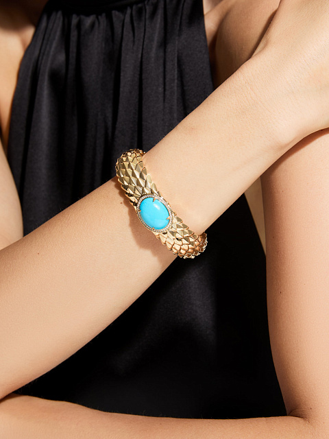 “Dragon” yellow gold bracelet with turquoise, 3
