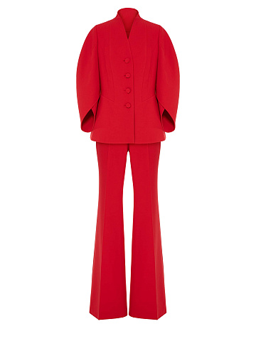 Red Two-piece Suit with Flared Trousers, 1