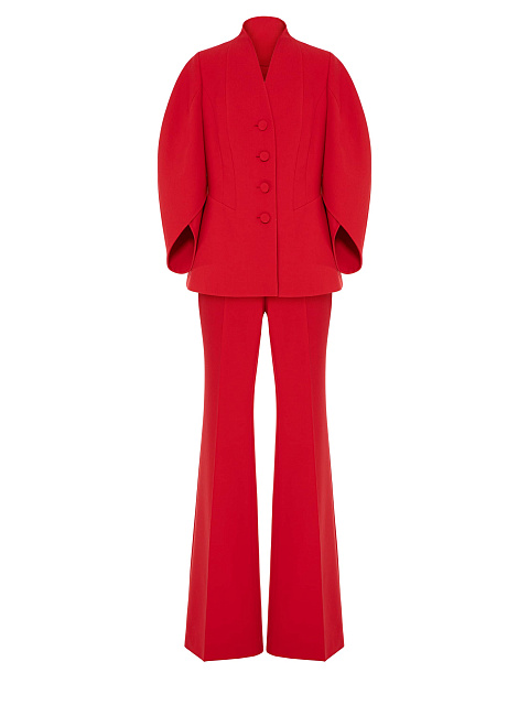 Red Two-piece Suit with Flared Trousers, 1