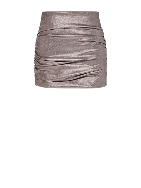 Powder pink faux leather mini skirt with draping, 1 Powder pink faux leather mini skirt with draping, 1