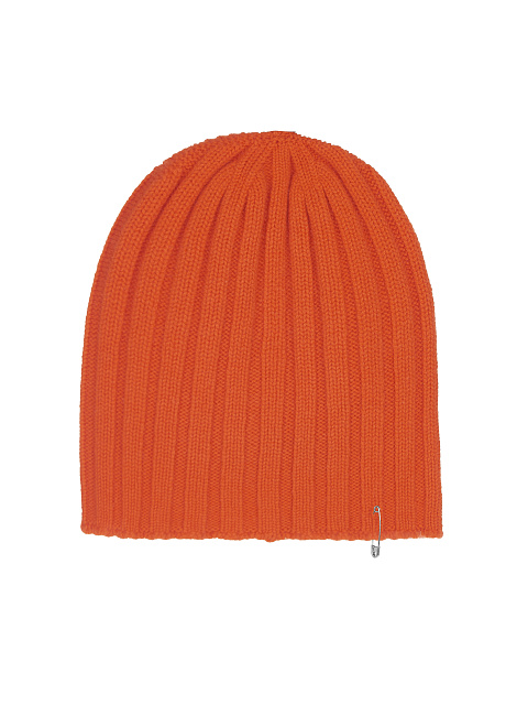 Orange Cashmere Safety Pin Beanie, 1