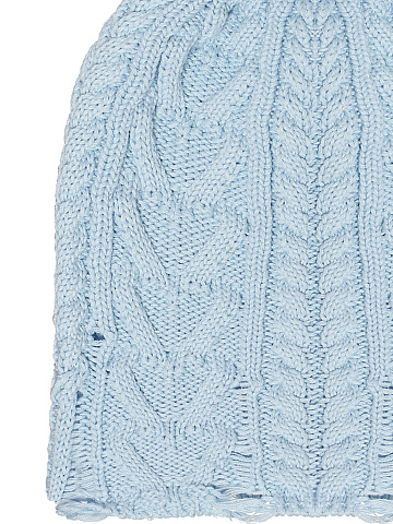 Light Blue Distressed Cotton Beanie, 2