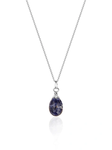 Sodalite & Cubic Zirconia Silver Necklace, 1