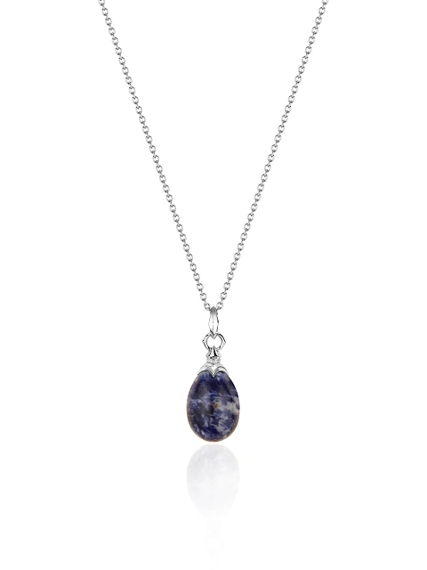 Sodalite & Cubic Zirconia Silver Necklace, 1
