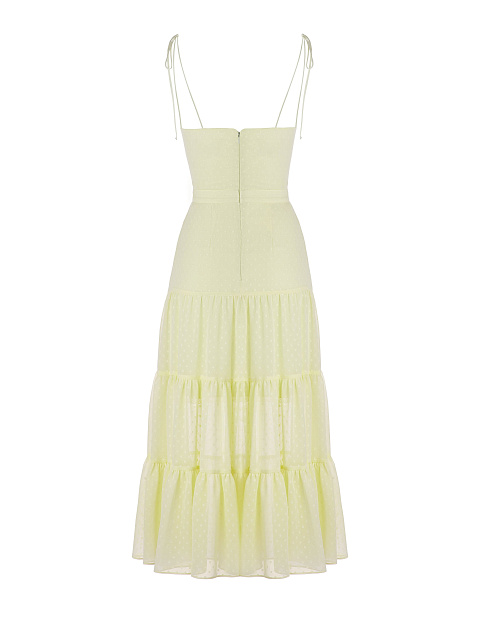 Yellow Polka Dot Chiffon Midi Dress , 2 Yellow Polka Dot Chiffon Midi Dress , 2