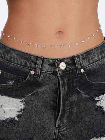 Cubic Zirkonia & Silver Body Chain, 2