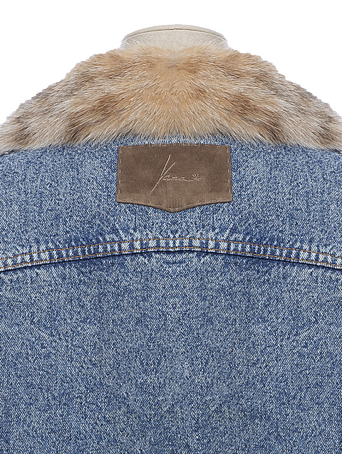 Blue Denim & Bobcat Fur Jacket, 2