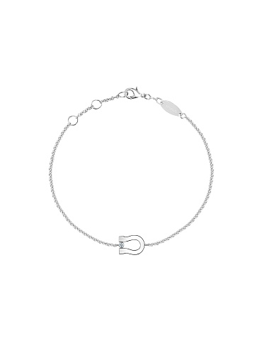 White gold horseshoe bracelet with diamond, 1