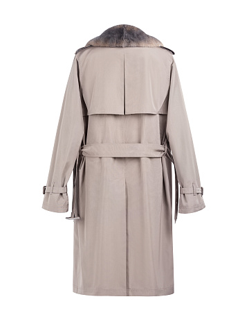 Orilag Fur Lined Beige Trench Coat, 2