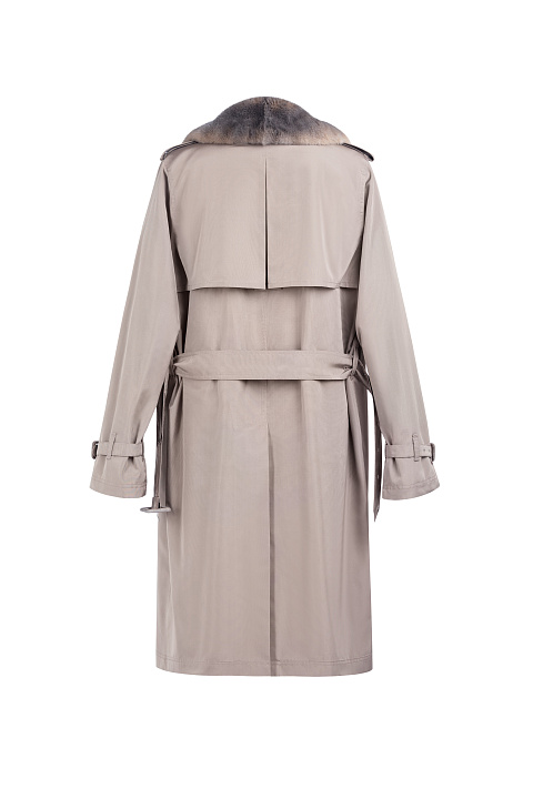 Orilag Fur Lined Beige Trench Coat, 2