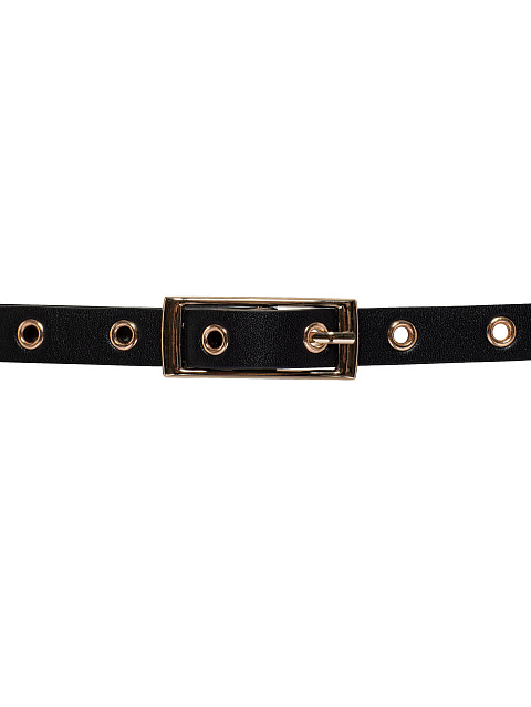Black eco-leather belt with a rose, 4 Black eco-leather belt with a rose, 4