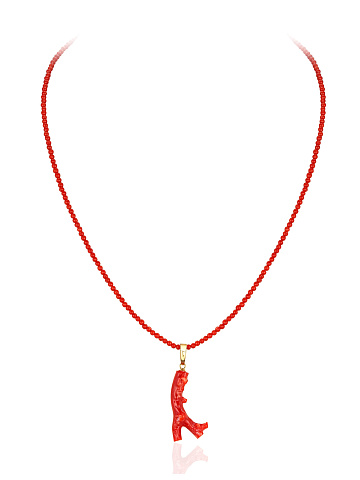 Necklace with coral pendant, 1